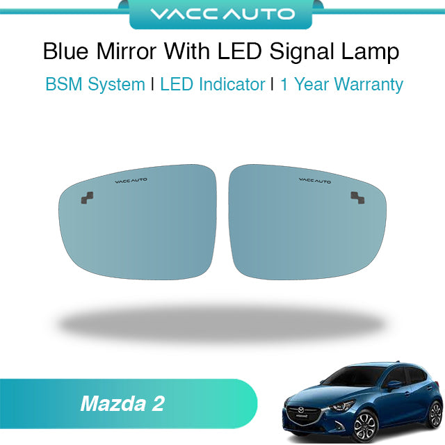 Blue Mirror with Long LED Strip Accessories Mazda 2 DJ 2017-2020