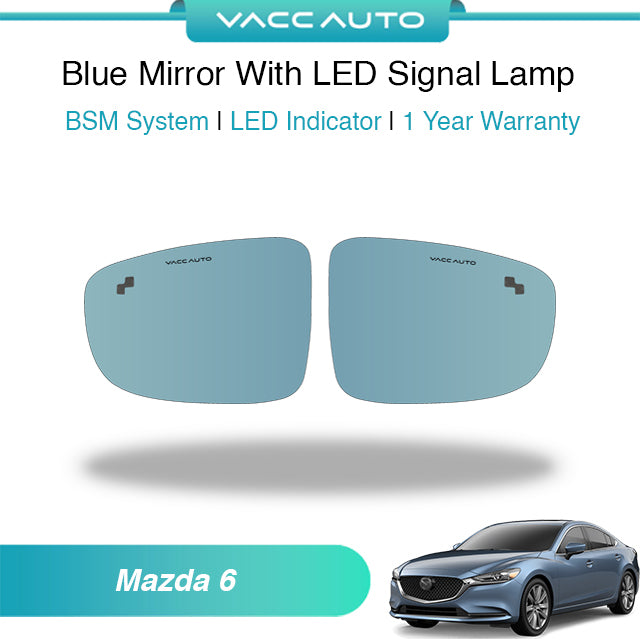 Blue Mirror with Long LED Strip Accessories Mazda 6 GJ 2018-2023