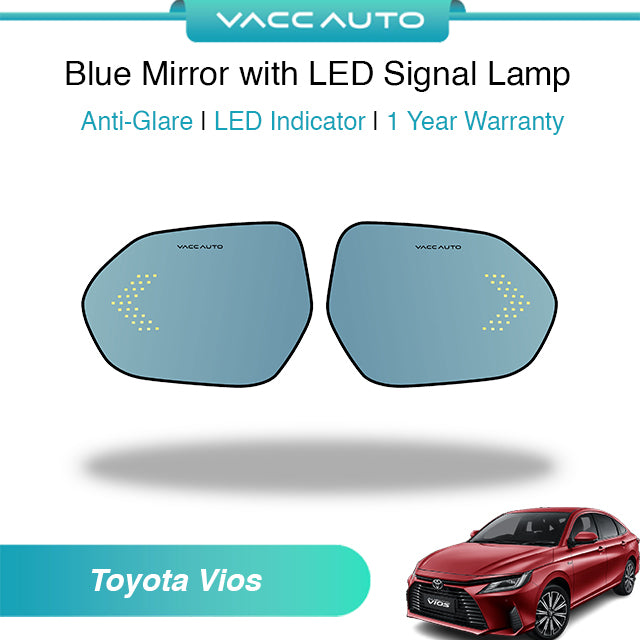Blue Mirror with LED Arrow Style Accessories Toyota Vios AC100 2022-2026