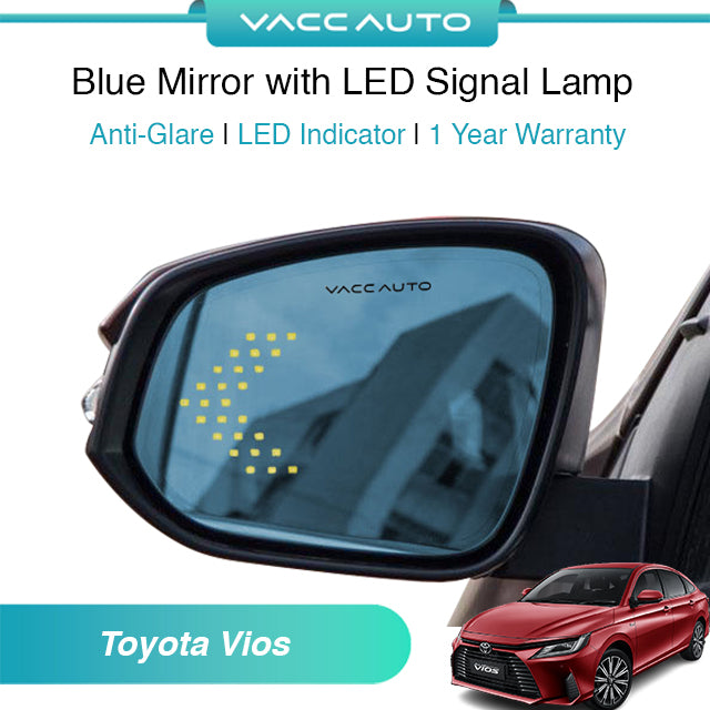 Blue Mirror with LED Arrow Style Accessories Toyota Vios AC100 2022-2026