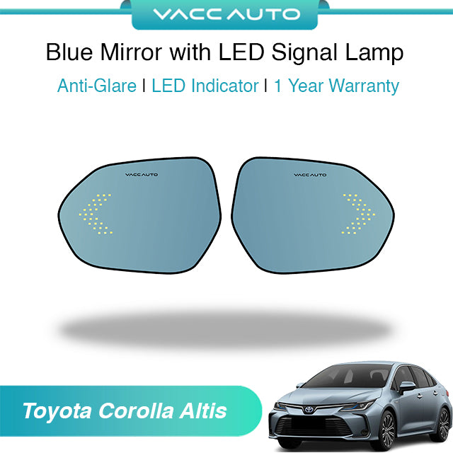 Blue Mirror with LED Arrow Style Accessories Toyota Corolla Altis E210 2021-2026