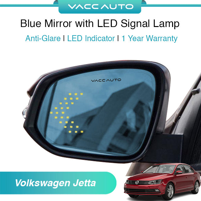 Blue Mirror with LED Arrow Style Accessories Volkswagen Jetta A6 2012-2019