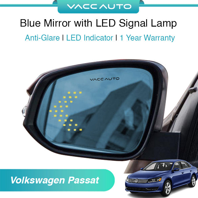 Blue Mirror with LED Arrow Style Accessories Volkswagen Passat B7 2011-2016