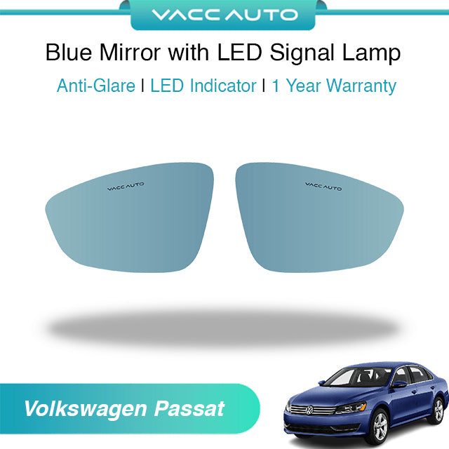 Blue Mirror with LED Arrow Style Accessories Volkswagen Passat B7 2011-2016