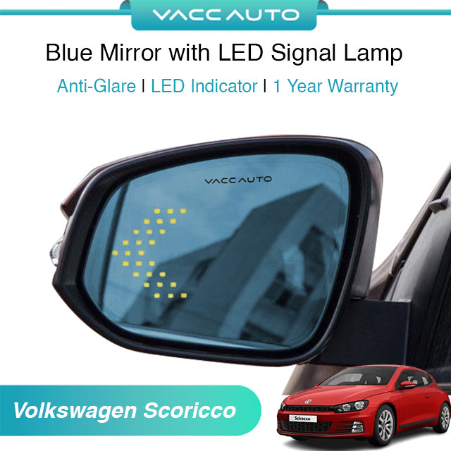 Blue Mirror with LED Arrow Style Accessories Volkswagen Scirocco 2012-2019