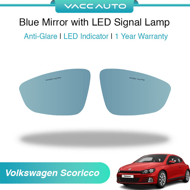 Blue Mirror with LED Arrow Style Accessories Volkswagen Scirocco 2012-2019