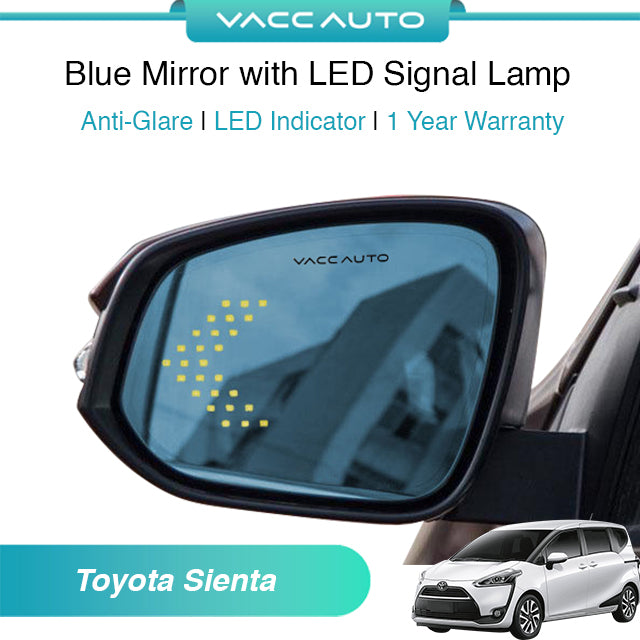 Blue Mirror with LED Arrow Style Accessories Toyota Sienta XP170 NHP170 XP210 2016-2024