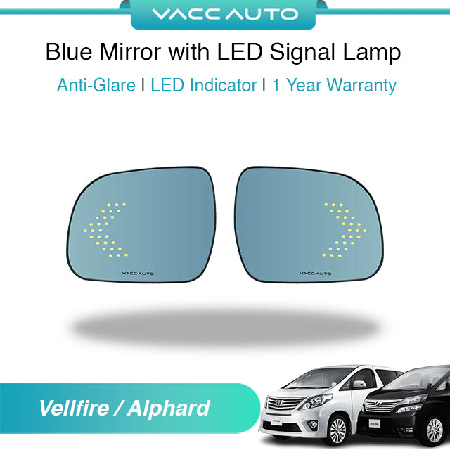 Blue Mirror with LED Arrow Style Accessories Toyota Alphard Vellfire AH20 ANH20 2008-2015