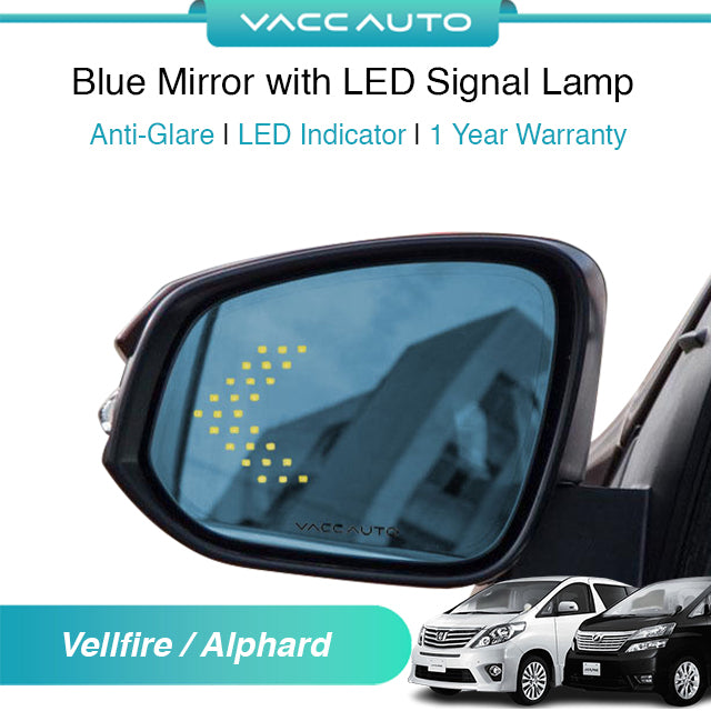 Blue Mirror with LED Arrow Style Accessories Toyota Alphard Vellfire AH20 ANH20 2008-2015