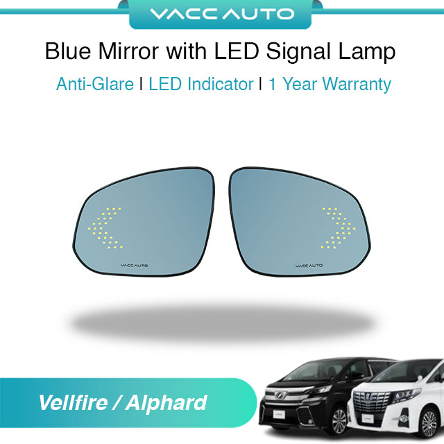 Blue Mirror with LED Arrow Style Accessories Toyota Alphard Vellfire AH30 ANH30 2015-2023