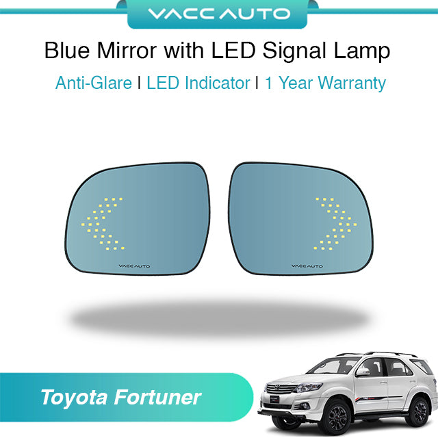 Blue Mirror with LED Arrow Style Accessories Toyota Fortuner AN50 AN60 2014-2016