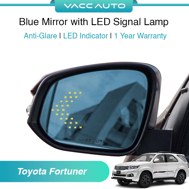 Blue Mirror with LED Arrow Style Accessories Toyota Fortuner AN50 AN60 2014-2016