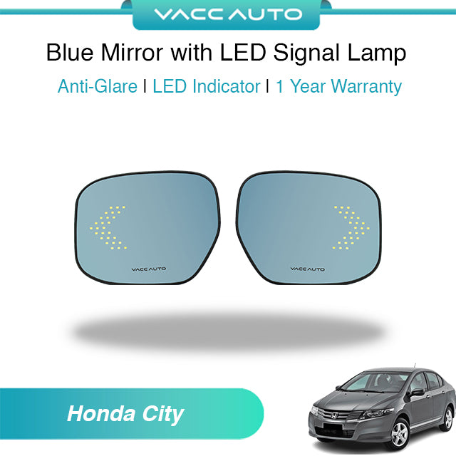 Blue Mirror with LED Arrow Style Accessories Honda City GM2 GM3 2008 - 2013