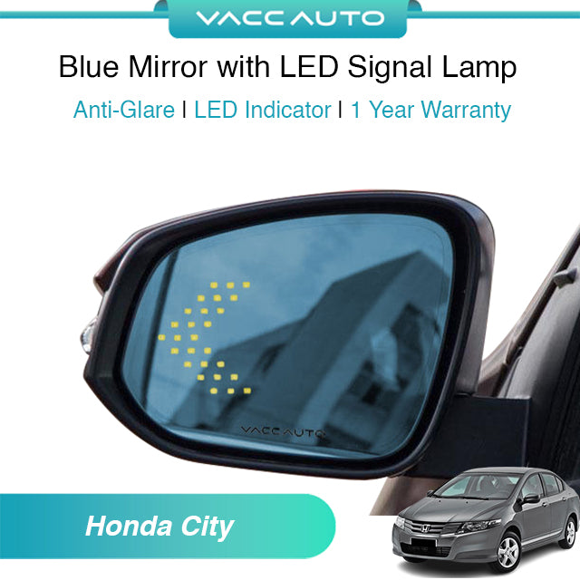 Blue Mirror with LED Arrow Style Accessories Honda City GM2 GM3 2008 - 2013