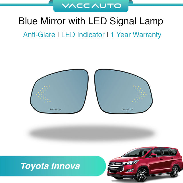 Blue Mirror with LED Arrow Style Accessories Toyota Innova AN140 2015-2023