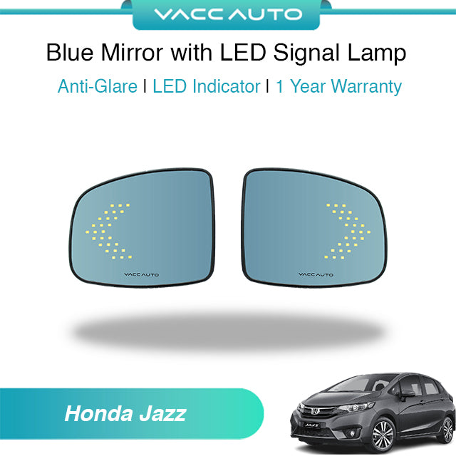 Blue Mirror with LED Arrow Style Accessories Honda Jazz 3rd Gen GK3/4/5/6/7/GH7/GP5/6 2014-2026