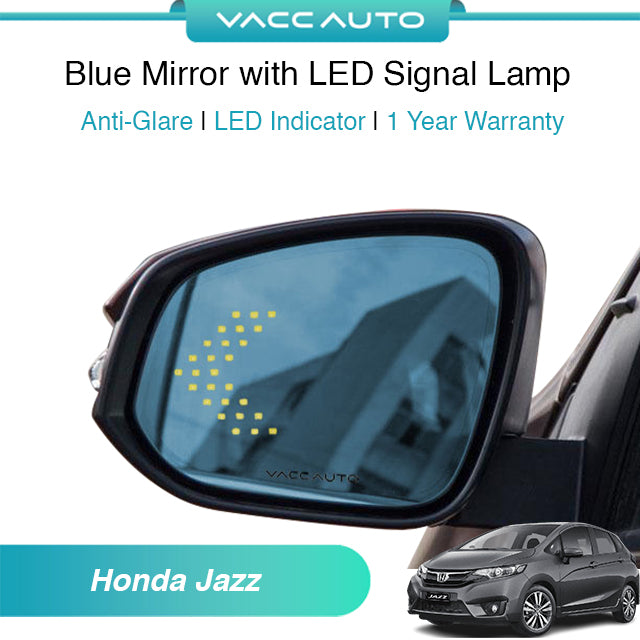 Blue Mirror with LED Arrow Style Accessories Honda Jazz 3rd Gen GK3/4/5/6/7/GH7/GP5/6 2014-2026
