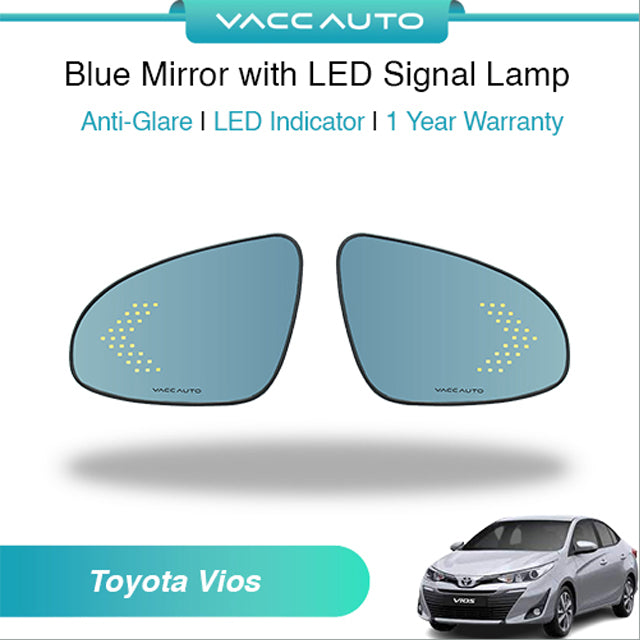 Blue Mirror with LED Arrow Style Accessories Toyota Vios NSP151 2019-2023