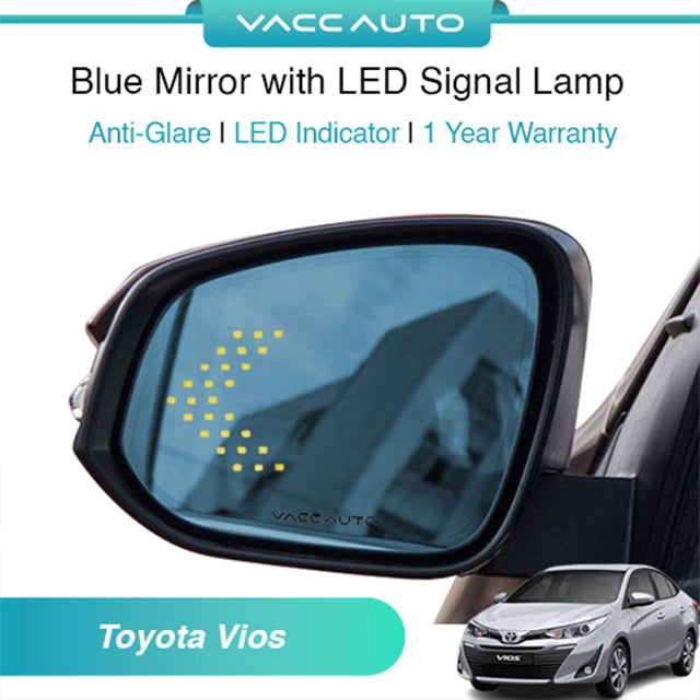 Blue Mirror with LED Arrow Style Accessories Toyota Vios NSP151 2019-2023
