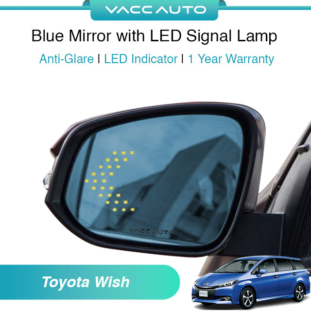 Blue Mirror with LED Arrow Style Accessories Toyota Wish AE20 2009-2026