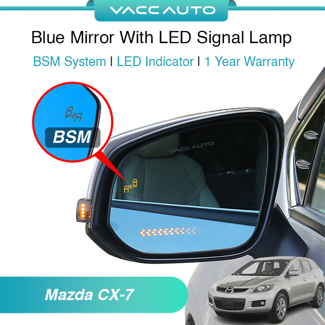 Blue Mirror with Long LED Strip Accessories Mazda CX-7 ER 2006-2012
