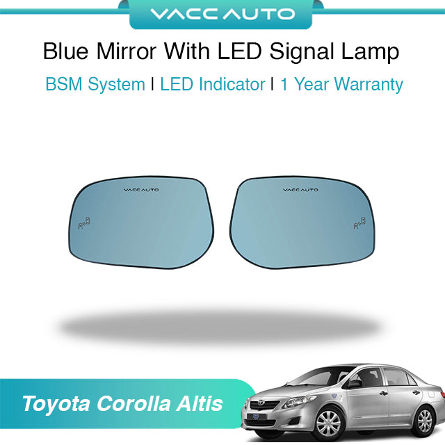 Blue Mirror with Long LED Strip Accessories Toyota Altis E140 E150 2007-2013