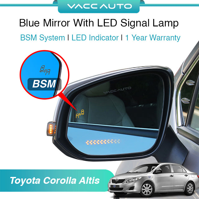 Blue Mirror with Long LED Strip Accessories Toyota Altis E140 E150 2007-2013