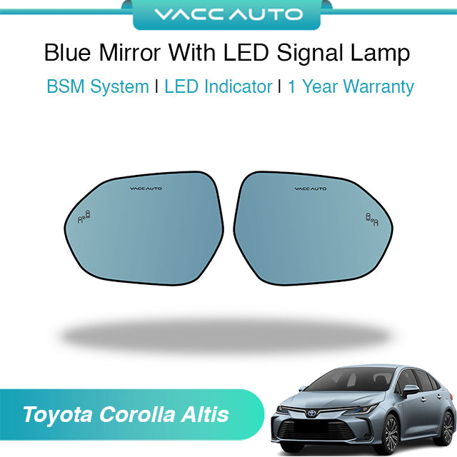 Blue Mirror with Long LED Strip Accessories Toyota Corolla Altis E210 2021-2026
