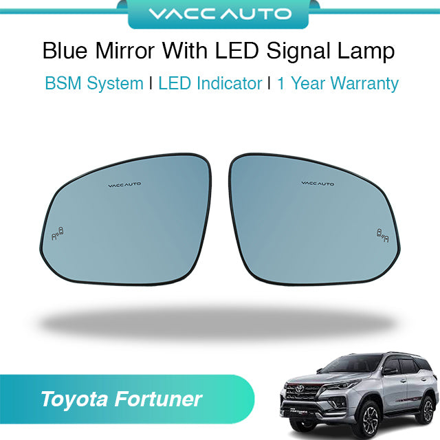 Blue Mirror with Long LED Strip Accessories Toyota Fortuner AN150 AN160 2015-2023
