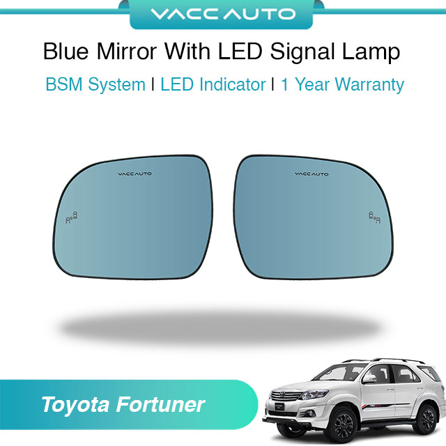 Blue Mirror with Long LED Strip Accessories Toyota Fortuner AN50 AN60 2014-2016
