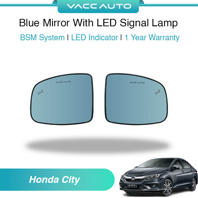 Blue Mirror with Long LED Strip Accessories Honda City GM6 2014-2020
