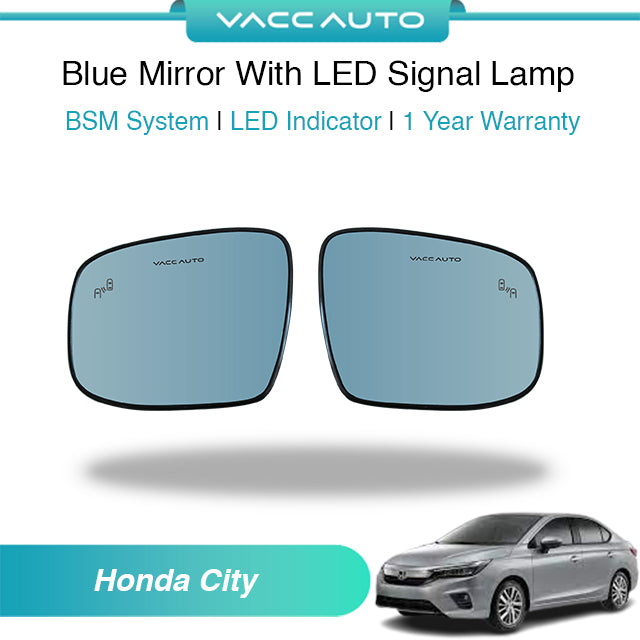 Blue Mirror with Long LED Strip Accessories Honda City GN2 2020-2026
