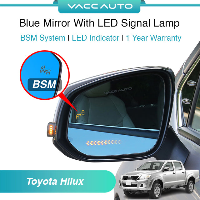 Blue Mirror with Long LED Strip Accessories Toyota Hilux AN10 AN20 AN30 2004-2015