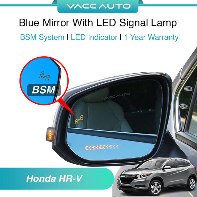 Blue Mirror with Long LED Strip Accessories Honda HR-V RU 2015-2021