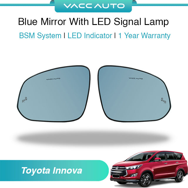 Blue Mirror with Long LED Strip Accessories Toyota Innova AN140 2015-2023