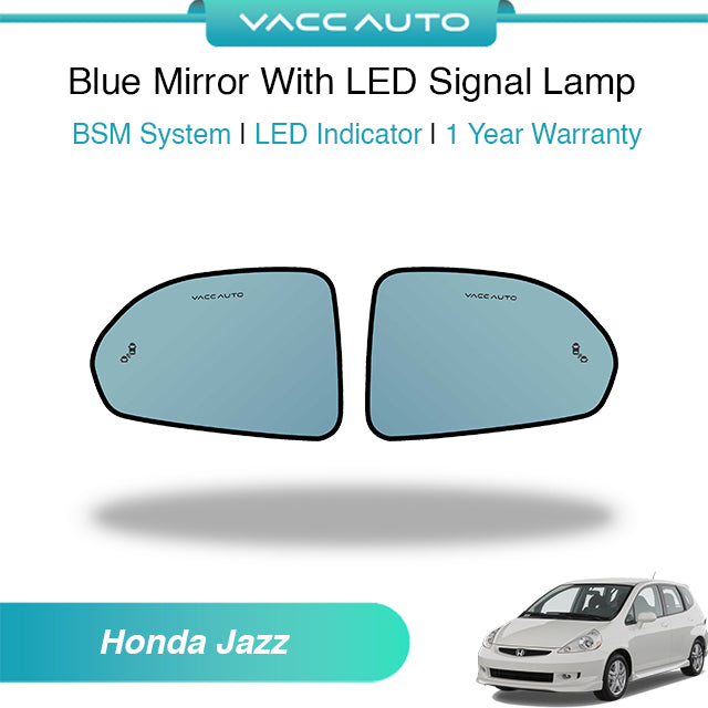 Blue Mirror with Long LED Strip Accessories Honda Jazz/Fit GD 2001-2007