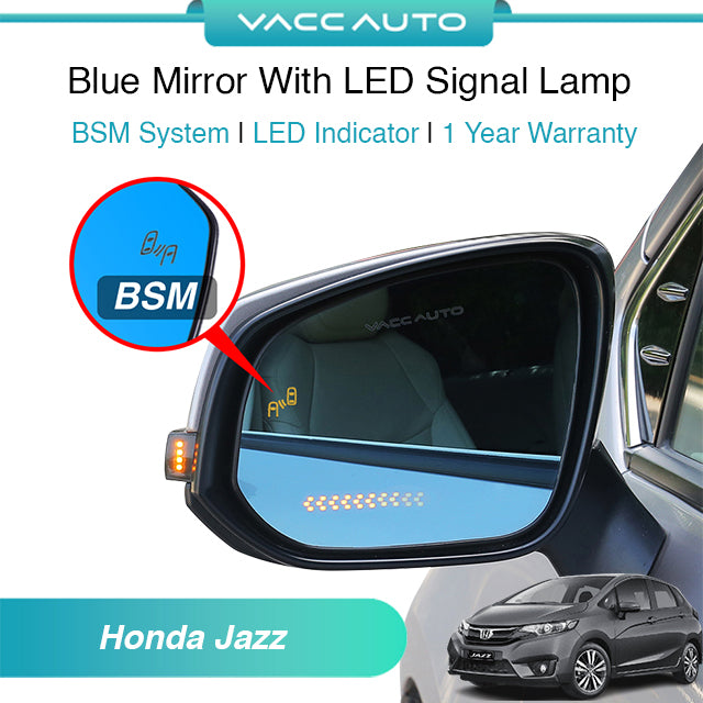 Blue Mirror with Long LED Strip Accessories Honda Jazz/Fit GK 2014-2026
