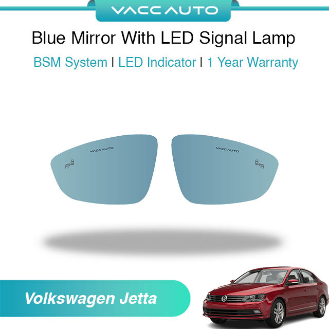 Blue Mirror with Long LED Strip Accessories Volkswagen Jetta A6 2012-2019