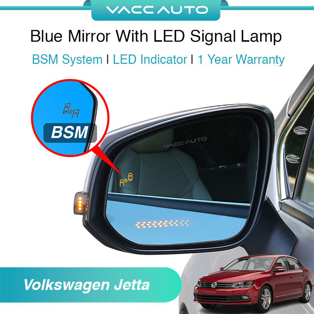Blue Mirror with Long LED Strip Accessories Volkswagen Jetta A6 2012-2019