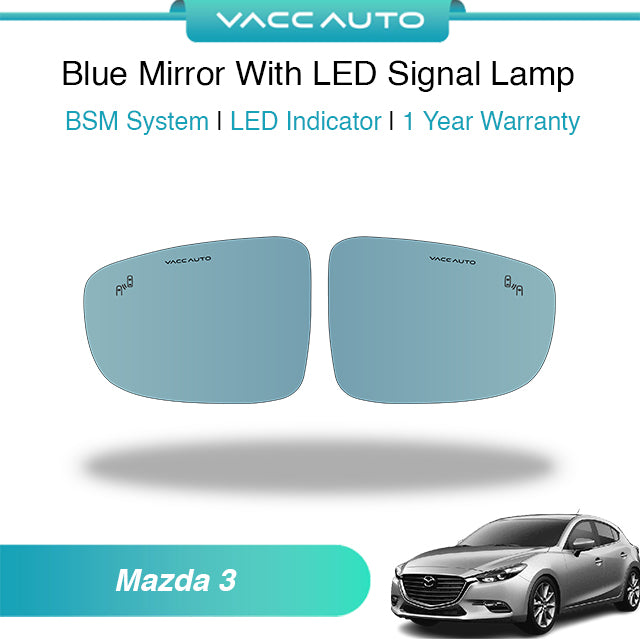 Blue Mirror with Long LED Strip Accessories Mazda 3 BM 2017-2019