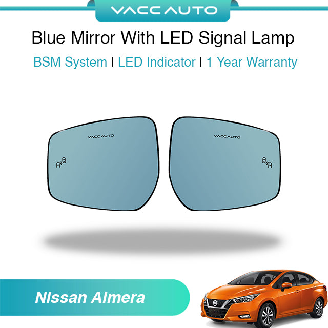 Blue Mirror with Long LED Strip Accessories Nissan Almera N18 2021-2024