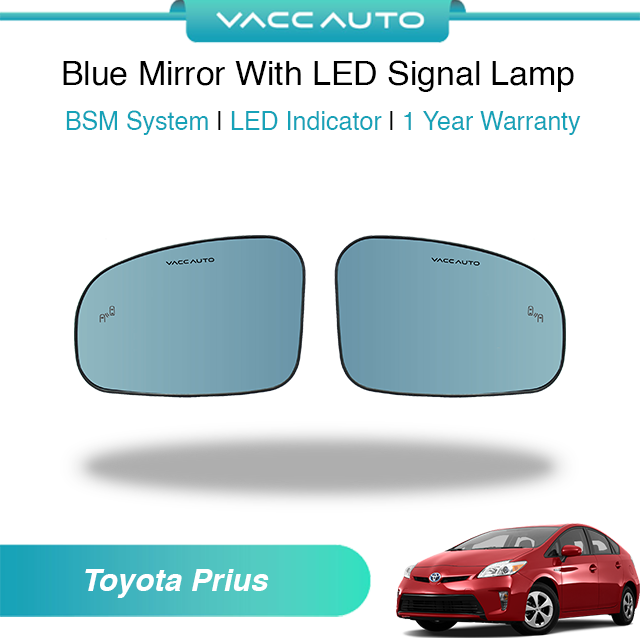 Blue Mirror with Long LED Strip Accessories Toyota Prius XW30 2010-2015