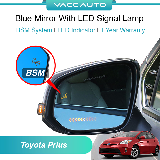 Blue Mirror with Long LED Strip Accessories Toyota Prius XW30 2010-2015