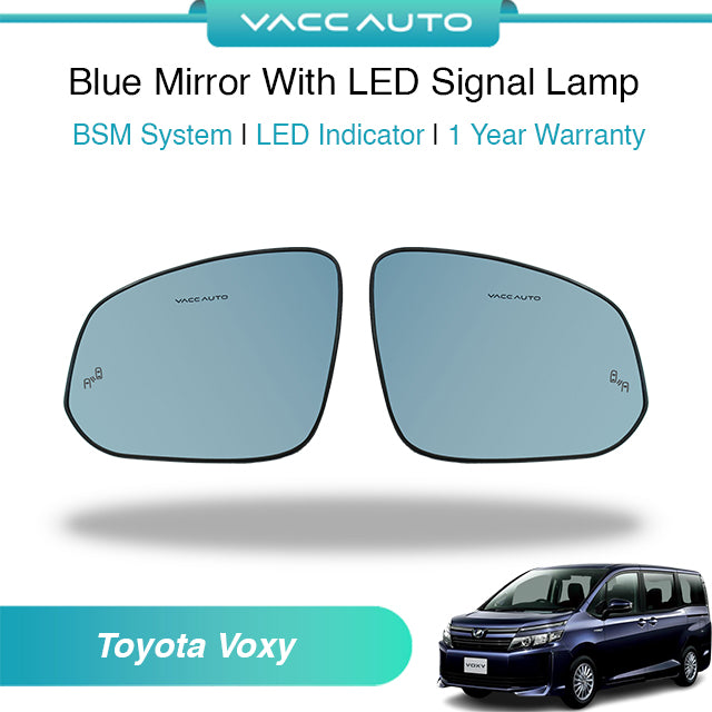Blue Mirror with Long LED Strip Accessories Toyota Voxy R80 2014-2021