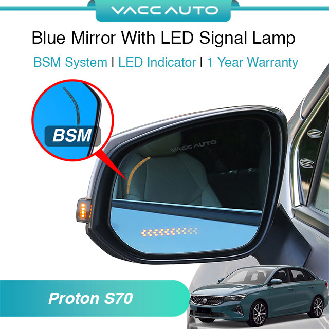 Blue Mirror with Long LED Strip Accessories Proton S70 2023-2026
