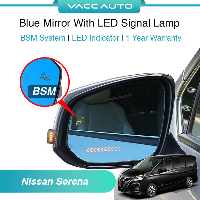 Blue Mirror with Long LED Strip Accessories Nissan Serena C27 2016-2021