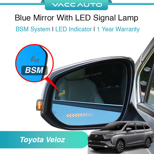 Blue Mirror with Long LED Strip Accessories Toyota Veloz W150 2022-2026