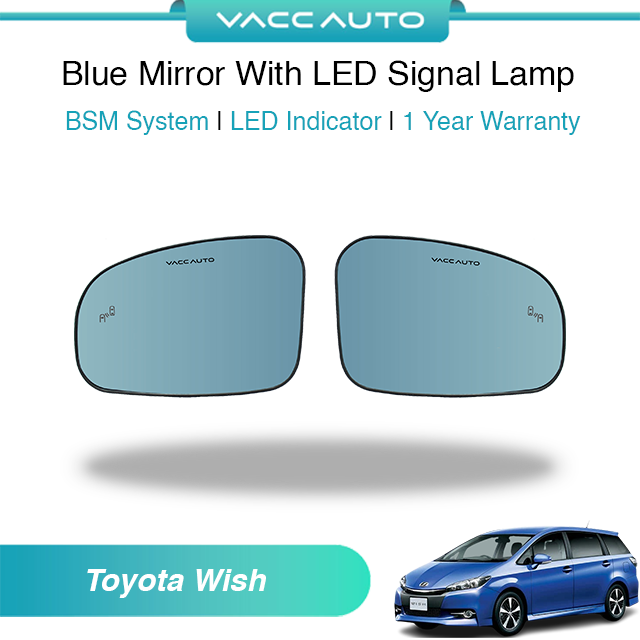 Blue Mirror with Long LED Strip Accessories Toyota Wish AE20 2009-2017