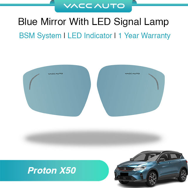Blue Mirror with Long LED Strip Accessories Proton X50 2020-2025