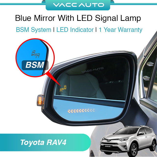 Blue Mirror with Long LED Strip Accessories Toyota RAV4 XA40 2013-2018